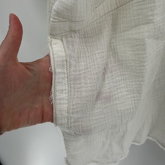 Free People Women's Summer Daydream Button Down Shirt - White - Large - NWT - Picture 6 of 7